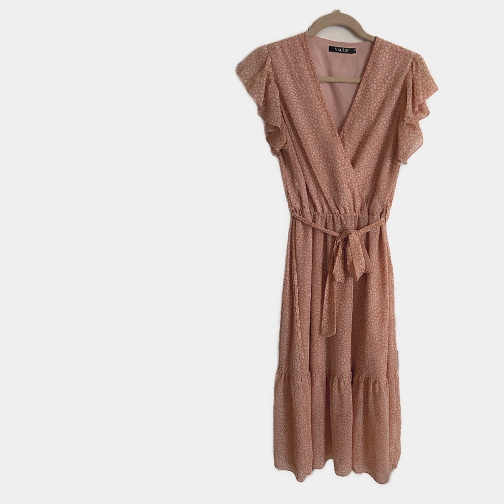 Elegant Pink Midi Dress